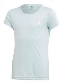 Image of adidas Youth Girls Training Equip Tee - Light Blue, Size 13-14 Years, Women