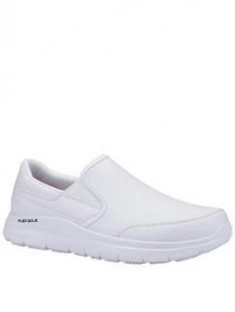 image of Skechers Bronwood Non-Slip Work Shoes - White