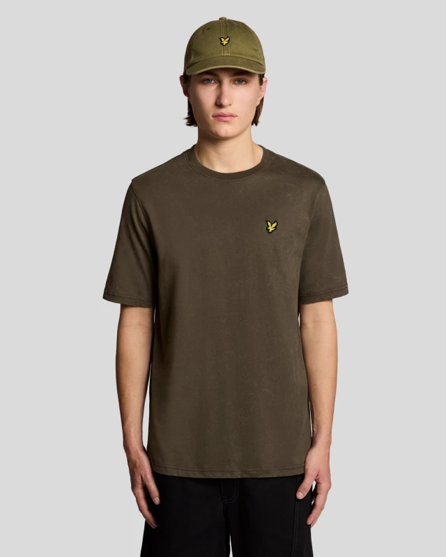 Image of Lyle & Scott Mens Heavy Wash Cotton T-Shirt in Black