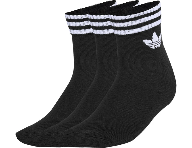 Image of Adidas Originals 3 Stripes Ankle 3er Pack Socks Black L
