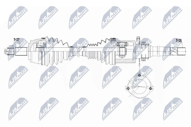 Image of NTY NPW-CH-040 Drive shaft Automatic Transmission, Front Axle Right Drive Shaft (13)