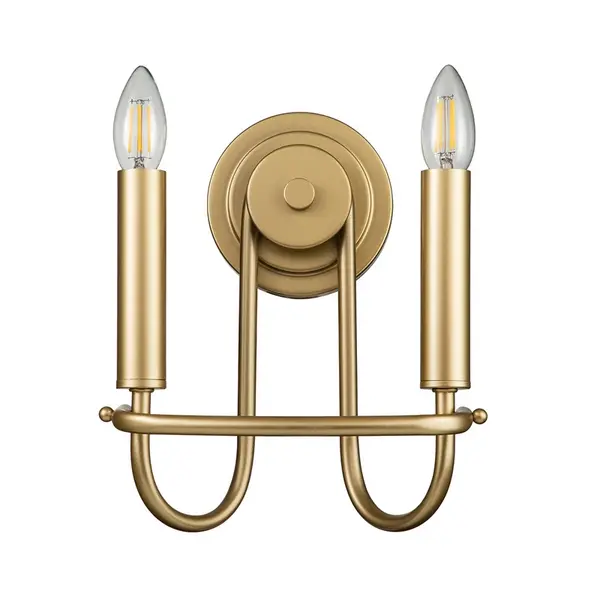 image of Kichler Capitol Hill Twin Wall Light - Natural Brass