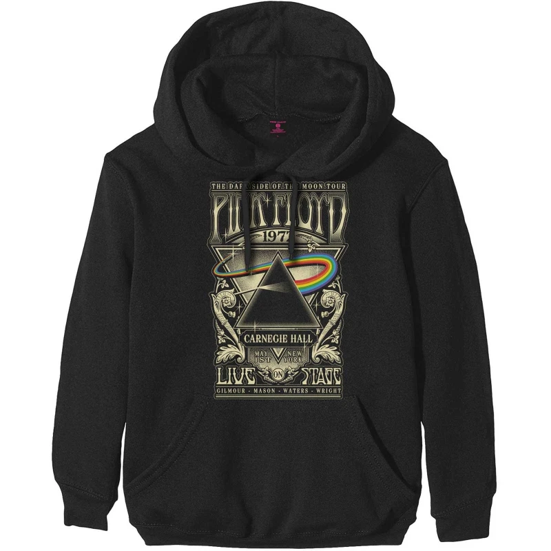 Image of Pink Floyd Pink Floyd Men Carnegie Hall Hoodie in Black Size: Medium Black M Male 5063238680708