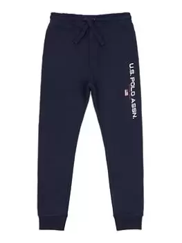 image of U.S. Polo Assn. Boys Block Flag Graphic Joggers - Navy, Size 12-13 Years