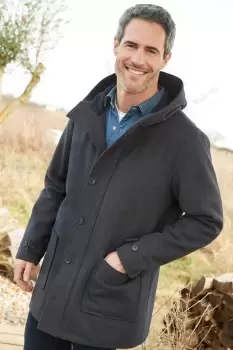 Image of Wool Look Hooded Coat