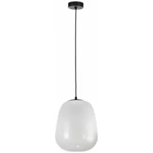 image of Keter Smoky Dome Pendant Ceiling Light White, Black, 26cm, 1x E27