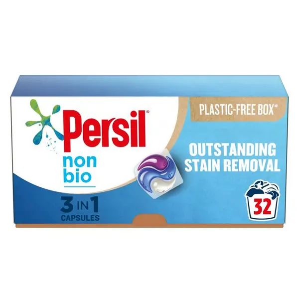 image of Persil 3-in-1 Non Bio Washing Capsules 32 Washes