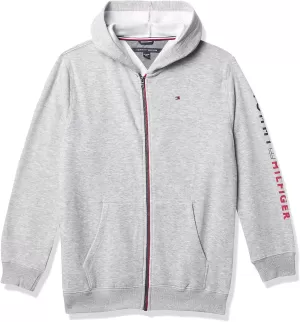 Image of Tommy Hilfiger Boys' Essential Zip Up Hoody - Grey Heather - 8 Years