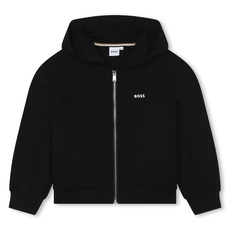 Image of Boss Logo Zip Hoodie Juniors - Black 4 - 5 Years
