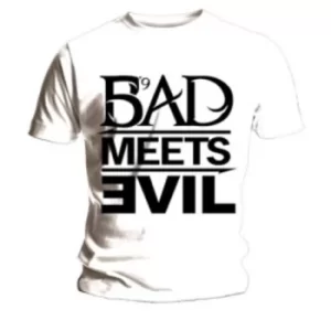 image of Eminem Bad Meets Evil Mens White T Shirt: Large