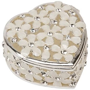 image of Sophia Silverplated Trinket Box - Floral Heart