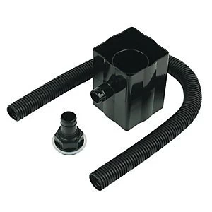 image of FloPlast RVS1B Round to Square Downpipe Rainwater Diverter - Black