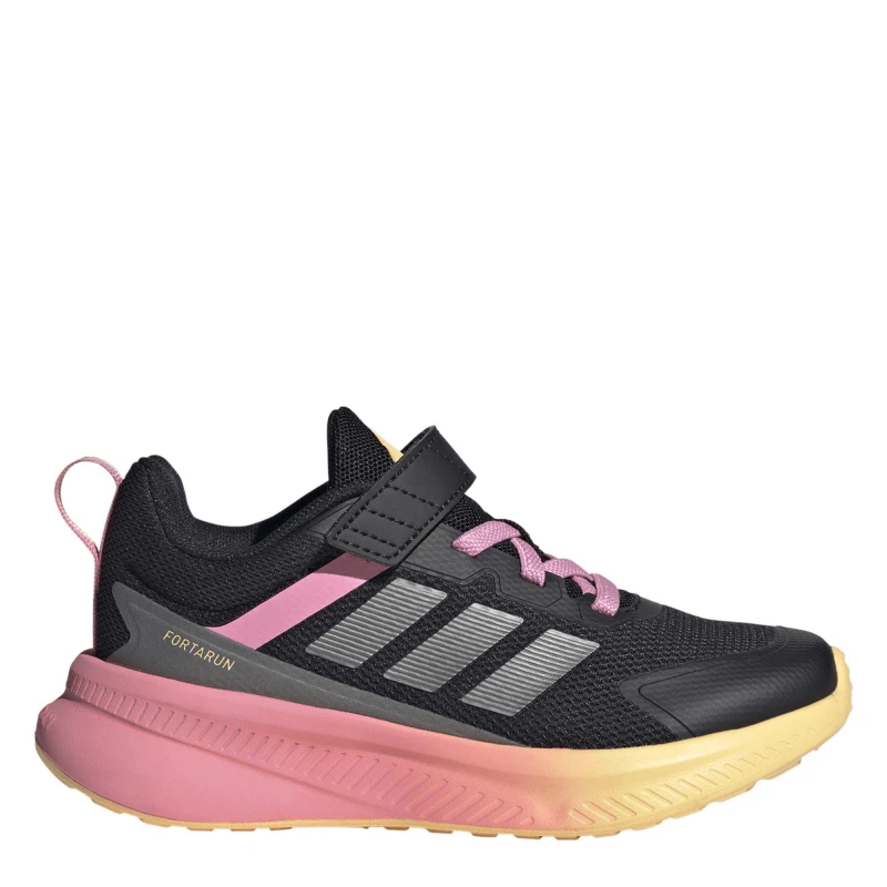 Image of adidas FortaRun 4.0 EL C girls's Children's Sports Trainers in Black