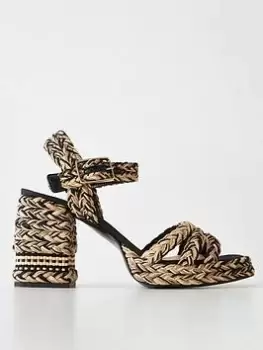 image of Castaner Valeria Heeled Sandals - Black/Natural