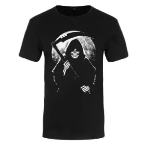 image of Grindstore Mens Reaper Moon Premium T-Shirt (Medium (38-40in)) (Black)