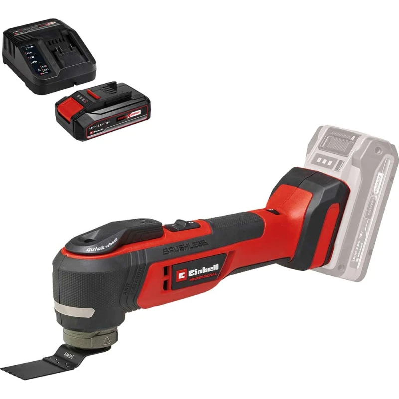 Image of Einhell Professional TP-MG 18 Li BL 18v Cordless Brushless OIS Oscillating Multi Tool TP-MG 18 Li BL Batteries: 1 x 2.5ah Li-ion