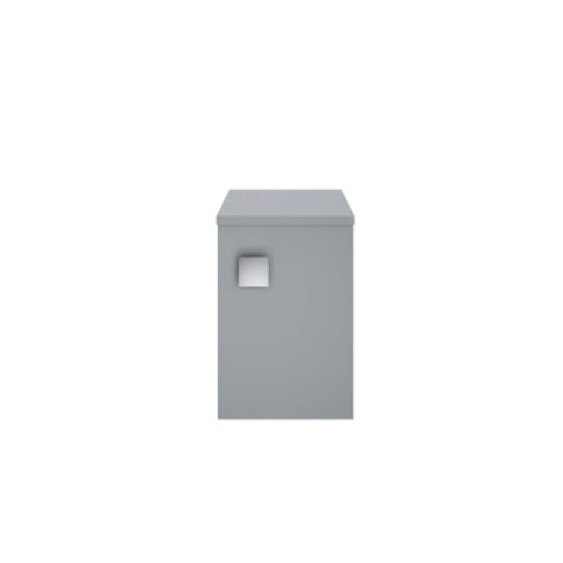 Image of Hudson Reed Sarenna Wall Hung 1 Soft Close Door Side Unit, Modern Tall Bathroom Furniture Storage Cupboard In Dover Grey, 350mm