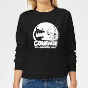 Image of Courage The Cowardly Dog Spotlight Womens Sweatshirt - Black - S