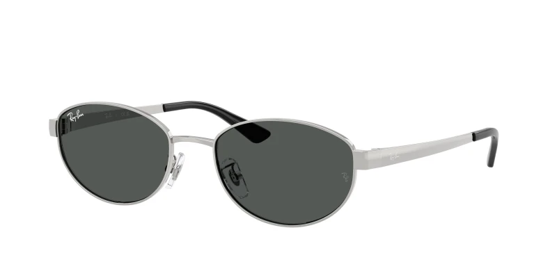 Image of Ray - Ban Unisex Ray - Ban RB3774D 003/87 Sunglasses Metal Silver Grey Round Normal Silver Sunglasses Unisex Metal