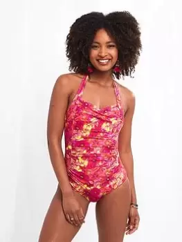 Joe Browns Floral Festival Retro Swimsuit Pink Multi, Pink, Size 10, Women