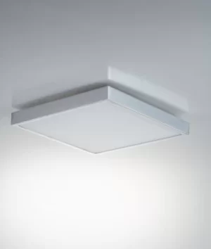 Image of Domo Square LED Flush Ceiling Lamp, Chrome, 4000K
