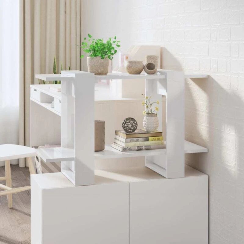 Image of VIDAXL Book Cabinet/Room Divider High Gloss White 80x30x51cm vidaXL 8720286842904