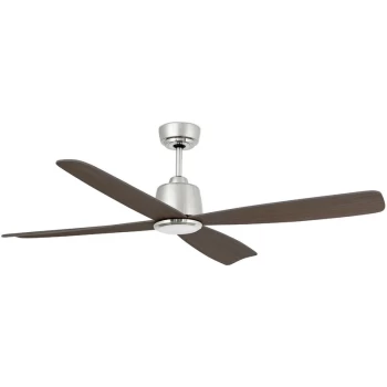 image of Faro Molokai Medium Ceiling Fan with / without Light Matt Nickel, Dark Walnut