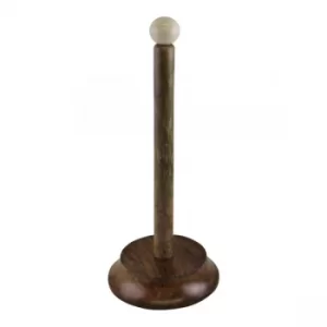 Image of Country Cottage Wood & Ceramic Kitchen Roll Holder