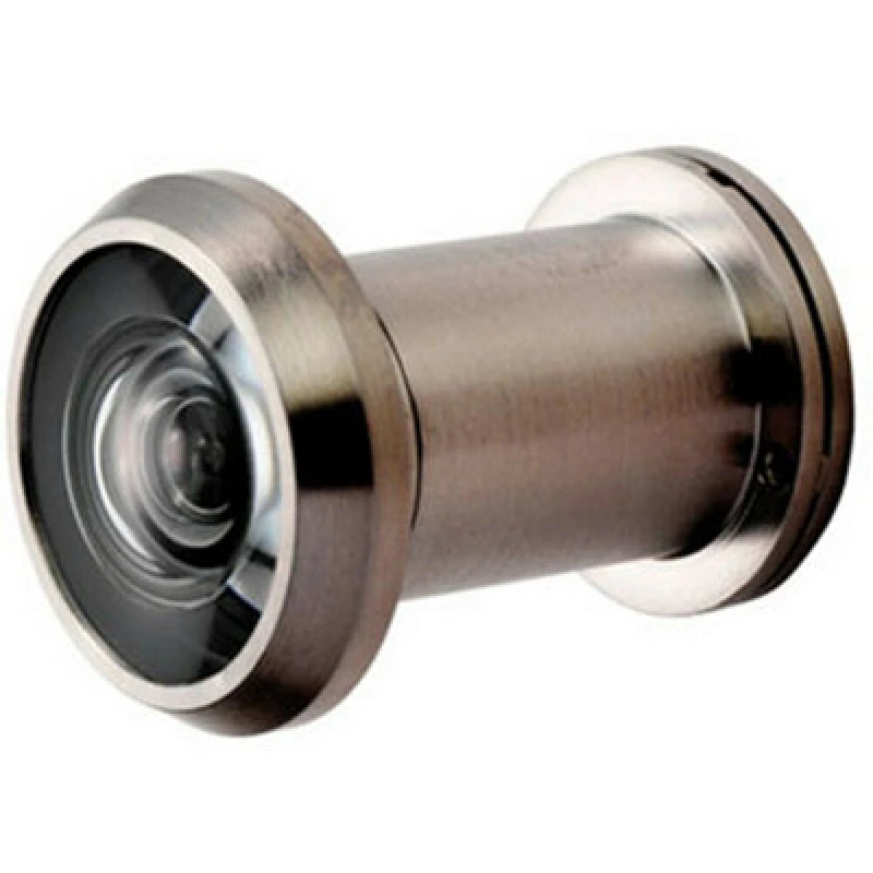 Image of Loops External Door Peephole Crystal Lens 200 Degree Viewing Angle Satin Steel Metallics