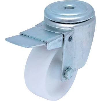 100MM B/H Swivel Castor (Zinc) Nylon Wheel & Brake