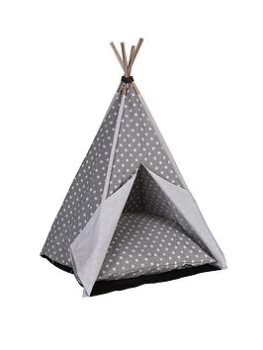 image of Happy Pet Cat Teepee Polka 47x47x75cm Fabric: First Class %100 Cotton Woven Inner paddin