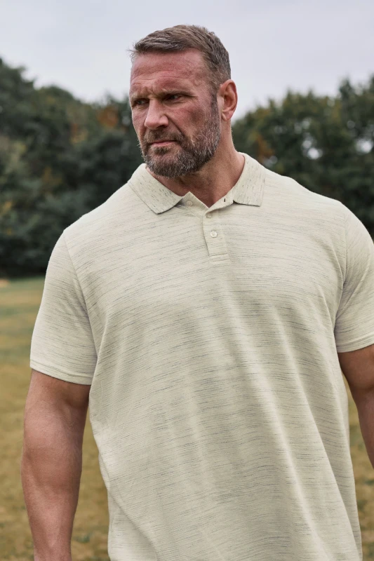 Image of BadRhino Marl Polo Shirt Cream