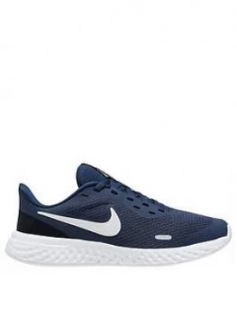 image of Nike Revolution 5 Junior Trainers - Navy/White