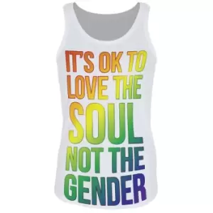 Image of Grindstore Womens/Ladies Love The Soul Not The Gender Vest Top (L) (White/Multicoloured)