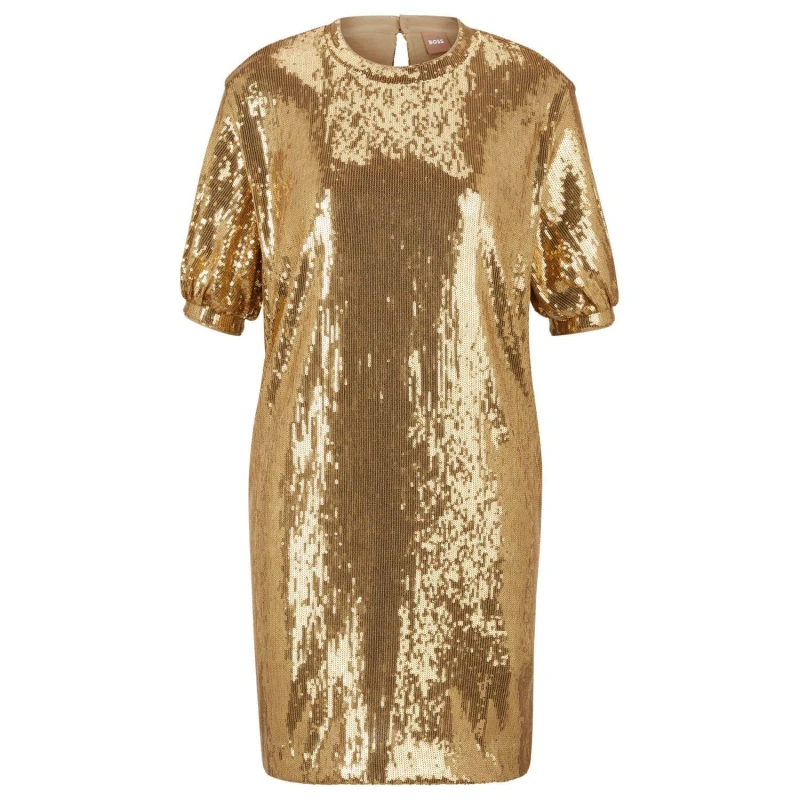 Image of Boss Esilca Dress Gold female 8