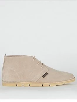 Image of Barbour Ledger Suede Stitch Down Chukka Boots - Taupe, Size 10, Men