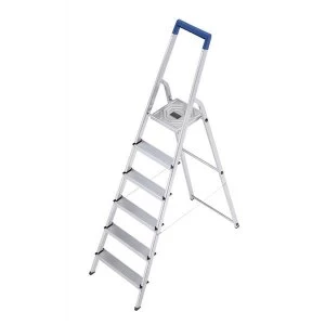 image of Folding Aluminium Ladder 6 Non Slip Ribbed Steps