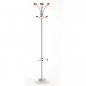 image of Alba Coat umbrella stand With 12 coat hooks and 4 umbrella hooks 1840mm h