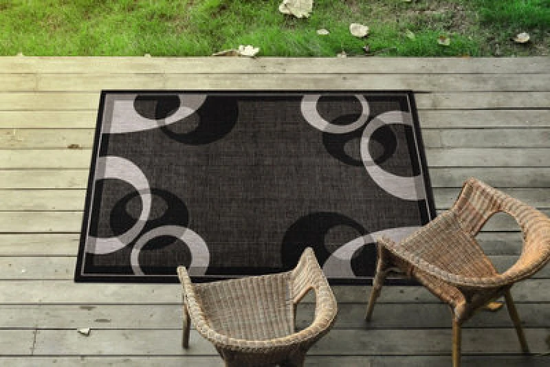 Image of RugsX Carpet Sisal Floorlux 20078 Black Silver 60X110 Cm