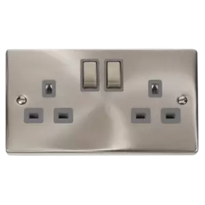 Image of Click Scolmore Deco Ingot 2 Gang 13A 2 Pole Switched Socket - VPSC536GY