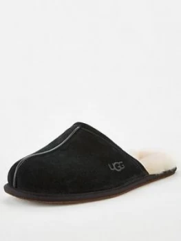 image of UGG Ugg Scuff Suede Sheepskin Lined Slippers, Black, Size 10, Men