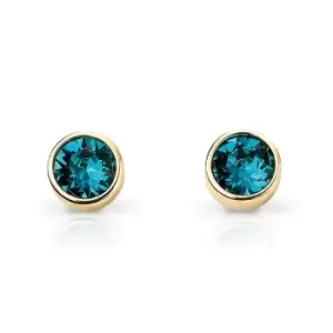 image of JG Signature Gold Plated Silver December Birthstone Crystal Stud Earrings