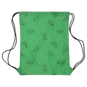 image of Xbox Boys Controller Drawstring Bag (One Size) (Forest Green/Black)