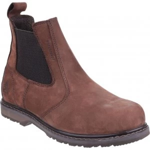 Image of Amblers Mens Safety As148 Sperrin Lightweight Waterproof Pull On Dealer Safety Boots Brown Size 10