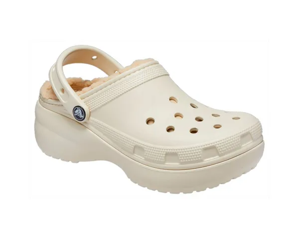 image of Crocs Women Classic Platform Lined W Clogs Bone 7