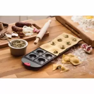 Image of Maison By Premier 12 Mould Ravioli Tray With Wooden Rolling Pin