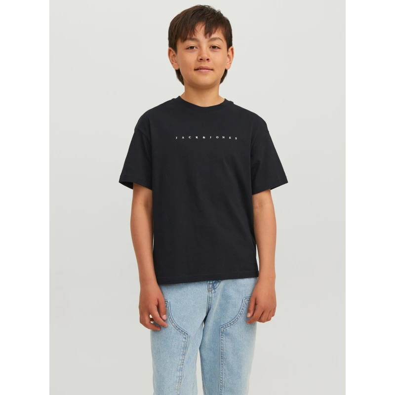 Image of Jack and Jones Kids Junior Logo Regular Fit T-Shirt Black male 12 Years