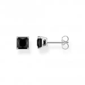 Image of Sterling Silver Black Stone Stud Earrings H2174-024-11