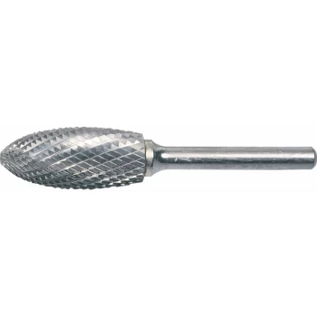 Image of 3 X 6.3MM Flame Shape Carbide Rotary Burr - Cut 6 Double Cut (3MM Shank) - York