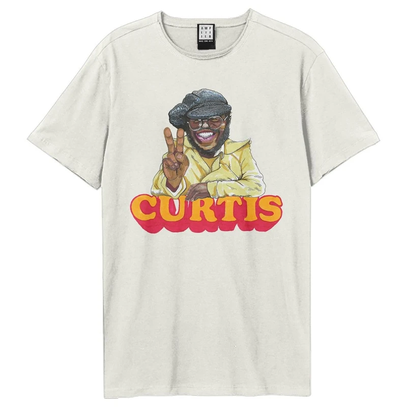 Image of Amplified Amplified Men Peace Curtis Mayfield T-Shirt in White Size: X-Small White XS Male 5063574975322